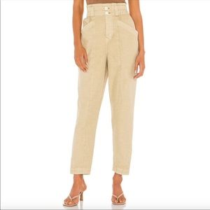 Free People Ready To Run Cinch Waist Pants in Parchment
